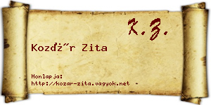 Kozár Zita névjegykártya