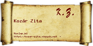 Kozár Zita névjegykártya